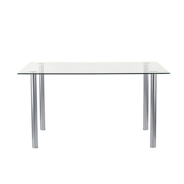 Leziter Masă de dining pătrată Berna 140 cm din sticlă transparentă