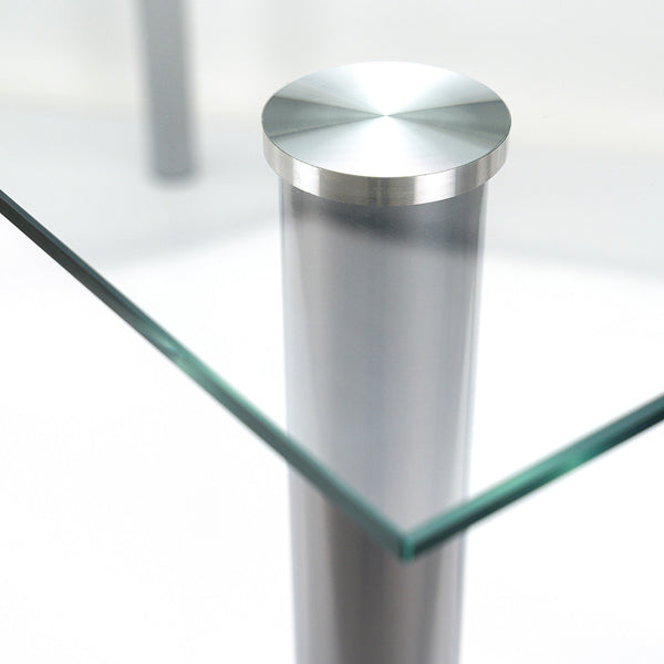 Leziter Masă de dining pătrată Berna 140 cm din sticlă transparentă