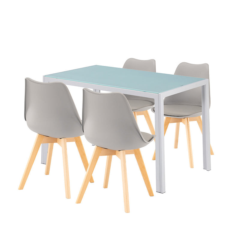 Leziter Liva 4+1 set de sufragerie alb-gri