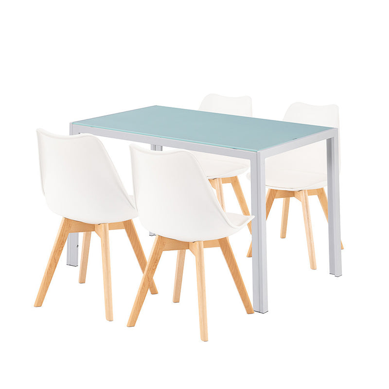Leziter Set de sufragerie Liva 4+1 alb-alb