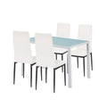 Leziter Midland 4+1 set de sufragerie alb-negru