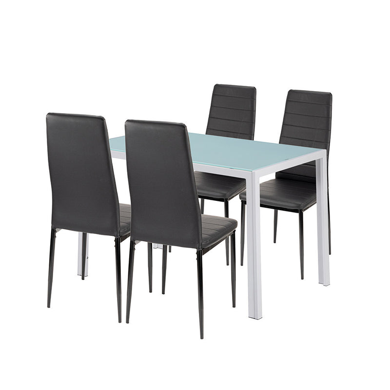 Leziter Portland 4+1 set de sufragerie negru