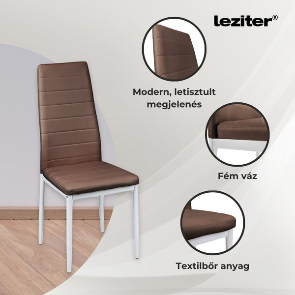 Leziter Portland 4+1 set de sufragerie maro