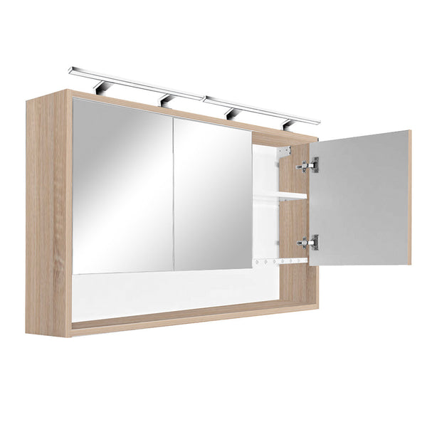 Leziter Dulap baie cu oglinda Luna 120, suspendat, stejar Sonoma