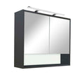 Leziter Dulap baie cu oglinda Luna 80, suspendat, antracit