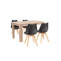 Leziter Set de masă Zara 4+1 negru-stejar Sonoma