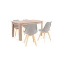 Leziter Set de masă Zara 4+1 gri-stejar Sonoma