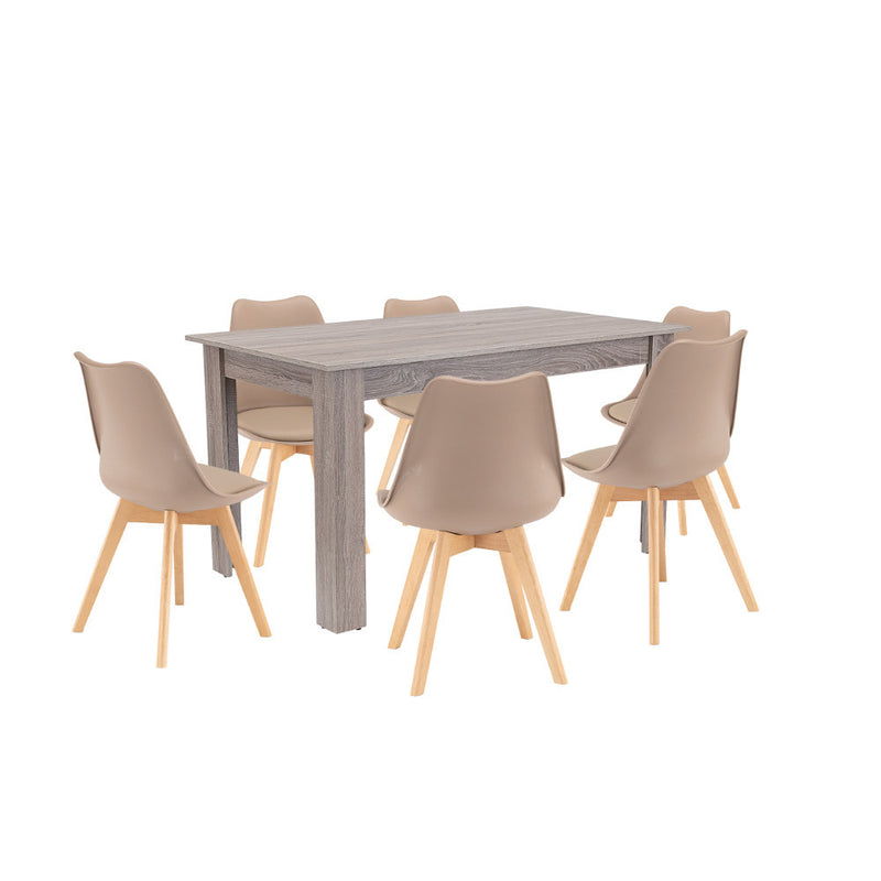 Leziter Set de masă Zara 6+1 bej-stejar York