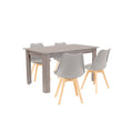 Leziter Set de masă Zara 4+1 gri-stejar York