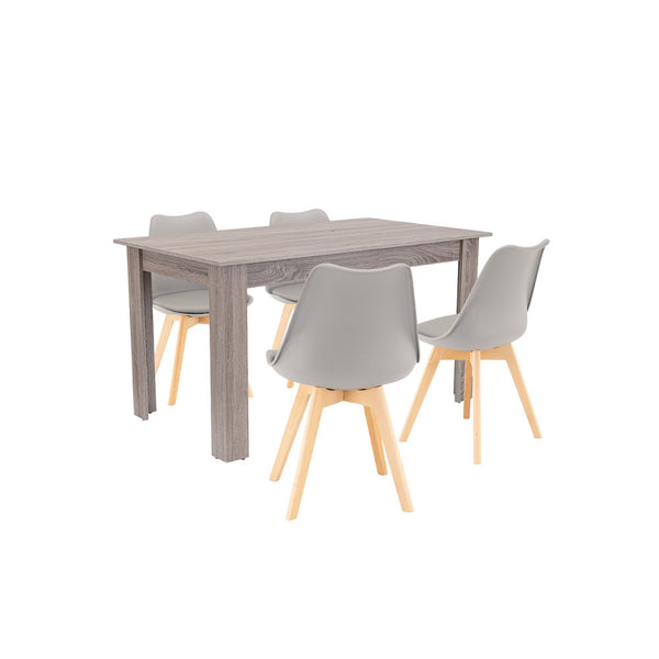 Leziter Set de masă Zara 4+1 gri-stejar York