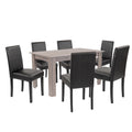 Leziter Set de masă Leon 6+1 stejar York-negru