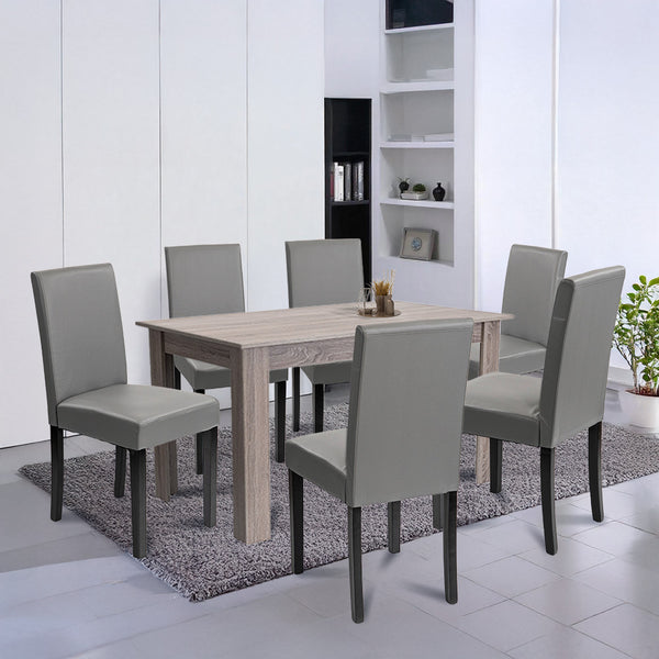 Leziter Set de masă Leon 6+1 stejar York gri