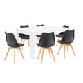 Leziter Set de masă Lola 6+1 alb-negru