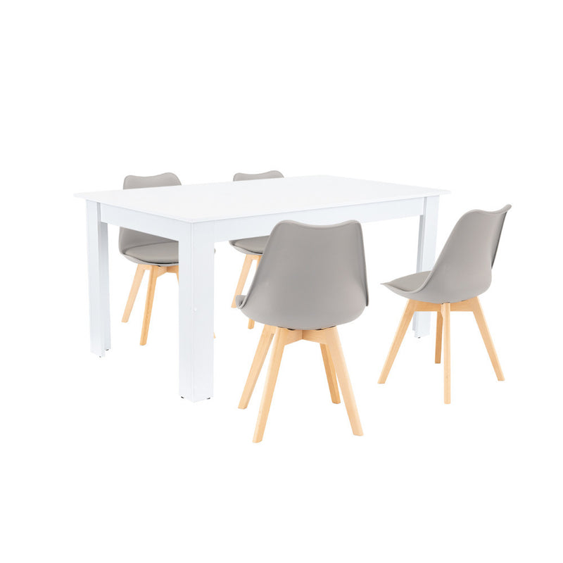 Leziter Set de masă Lola 4+1 gri-alb