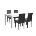 Leziter Set de masă Leon 4+1 alb-negru