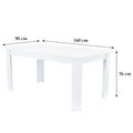 Leziter Masă de dining Yorki Standard 160x90 cm albă
