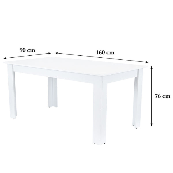 Leziter Masă de dining Yorki Standard 160x90 cm albă