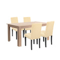 Leziter Set de masă Leon 4+1 stejar Sonoma-bej