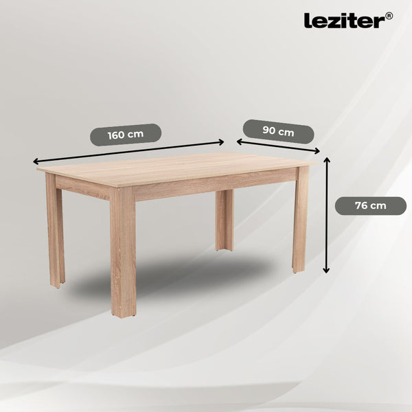Leziter Set de masă Leon 6+1, gri stejar Sonoma