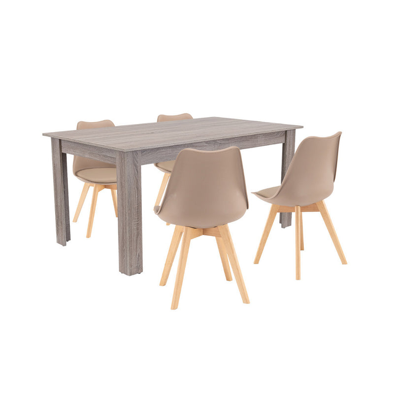 Leziter Set de masă Lola 4+1 bej-stejar York
