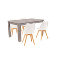 Leziter Set de masă Lola 4+1 alb-stejar York