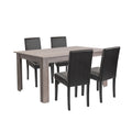 Leziter Set de masă Leon 4+1 stejar York-negru