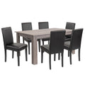 Leziter Set de masă Leon 6+1 stejar York-negru