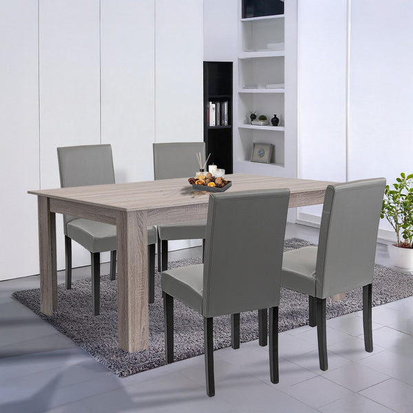 Leziter Set de masă Leon 4+1 stejar York gri