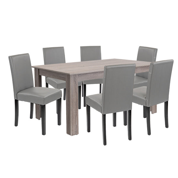 Leziter Set de masă Leon 6+1 stejar York gri