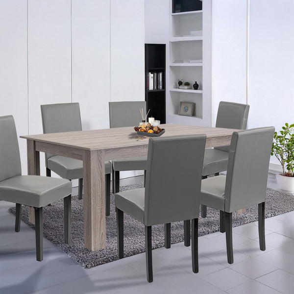 Leziter Set de masă Leon 6+1 stejar York gri