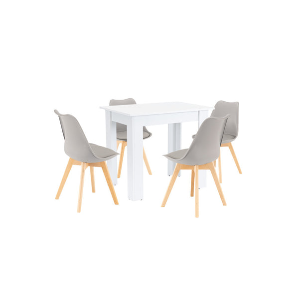 Leziter Set de masă Amina 4+1 gri-alb