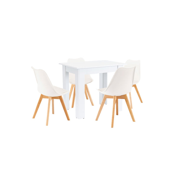 Leziter Set de masă Amina 4+1 alb-alb