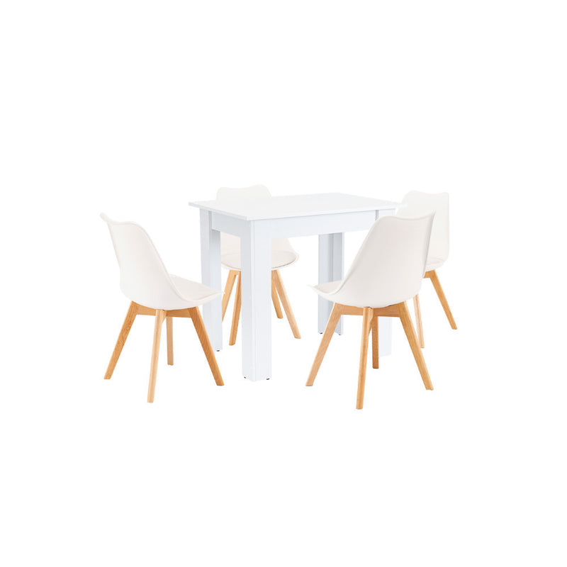 Leziter Set de masă Amina 4+1 alb-alb