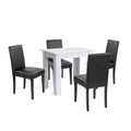 Leziter Set de masă Leon 4+1 alb-negru