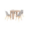 Leziter Set de masă Amina 4+1 gri-stejar Sonoma