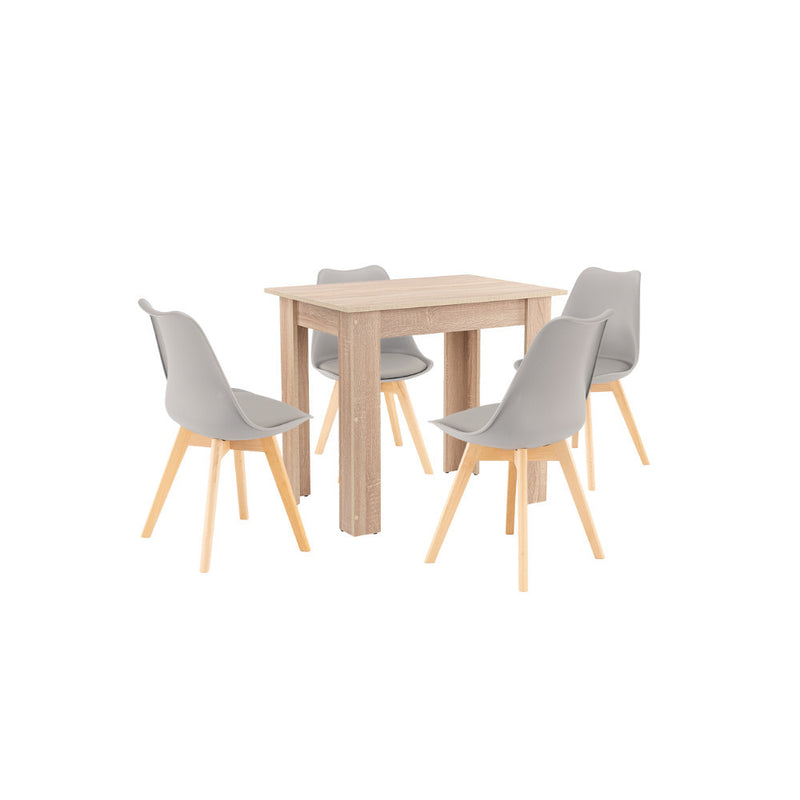 Leziter Set de masă Amina 4+1 gri-stejar Sonoma