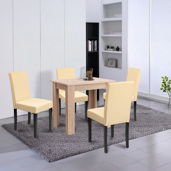 Leziter Set de masă Leon 4+1 stejar Sonoma-bej