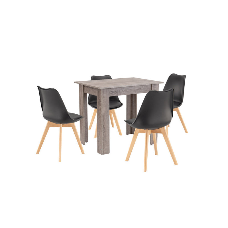 Leziter Set de masă Amina 4+1 stejar negru-York