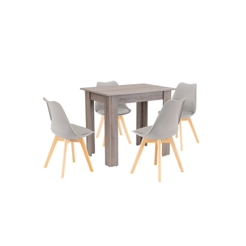 Leziter Set de masă Amina 4+1 gri-stejar York