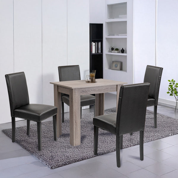 Leziter Set de masă Leon 4+1 stejar York-negru