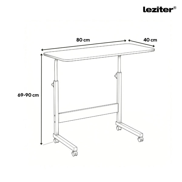 Leziter Masă pentru laptop cu înălțime reglabilă 80x40 cm negru