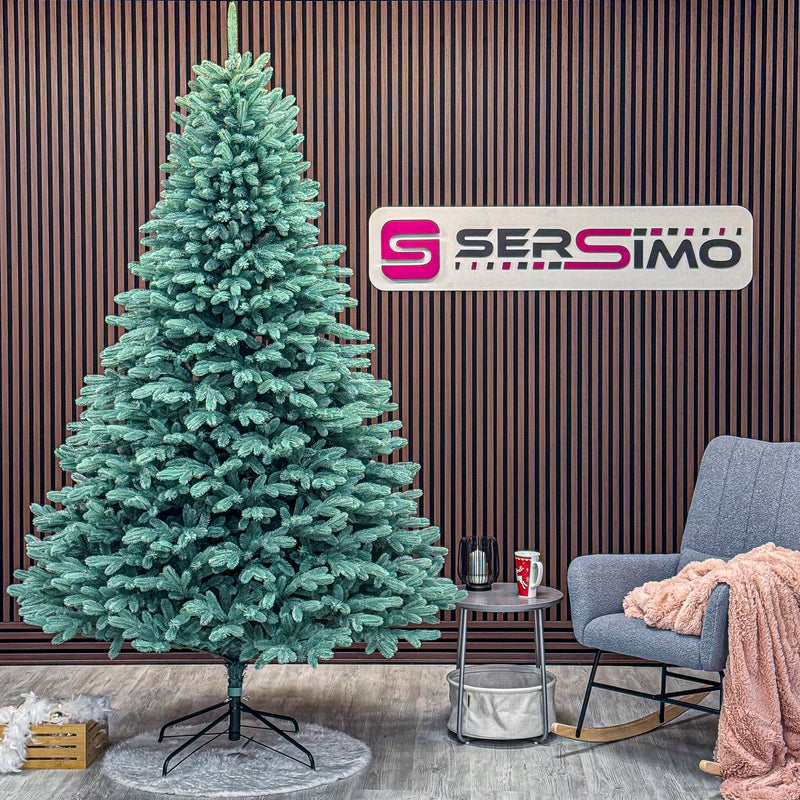 Brad artificial Christmas Deluxe by Sersimo, Laponia Select argintiu, integral 3D, 230cm
