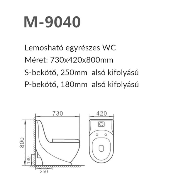 Leziter Vas de toaletă Coral Monobloc cu evacuare inferioară