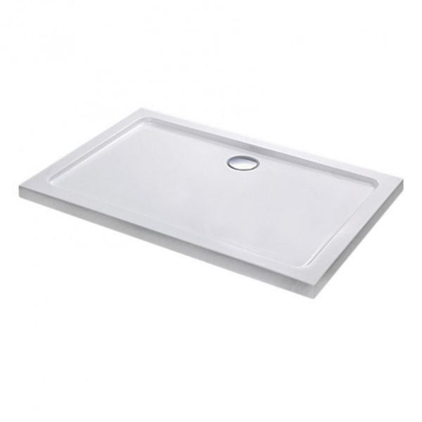 Leziter Cădiță de duș acrilică pătrată asimetrică Modena Slim, 80x100x5,5 cm