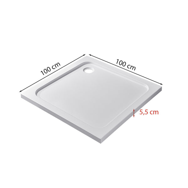 Leziter Modena Slim pătrat scăzut acrilic cabină de duș 100x100 cm