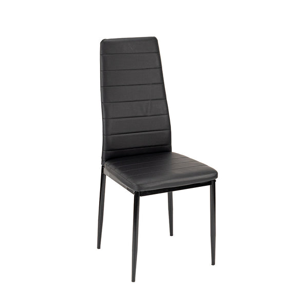 Leziter Scaun de masă Tino NOVA piele textilă neagră + metal - negru