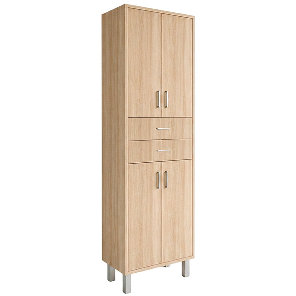Leziter Dulap baie Nerva 60 cu 4 usi, 2 sertare, stejar Sonoma