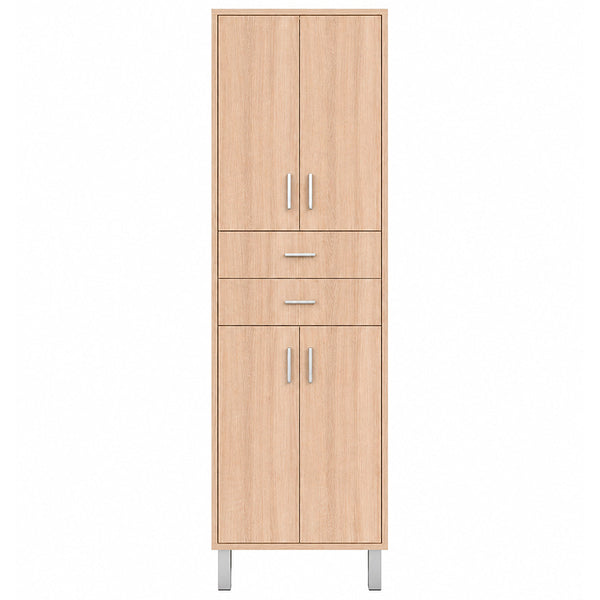 Leziter Dulap baie Nerva 60 cu 4 usi, 2 sertare, stejar Sonoma