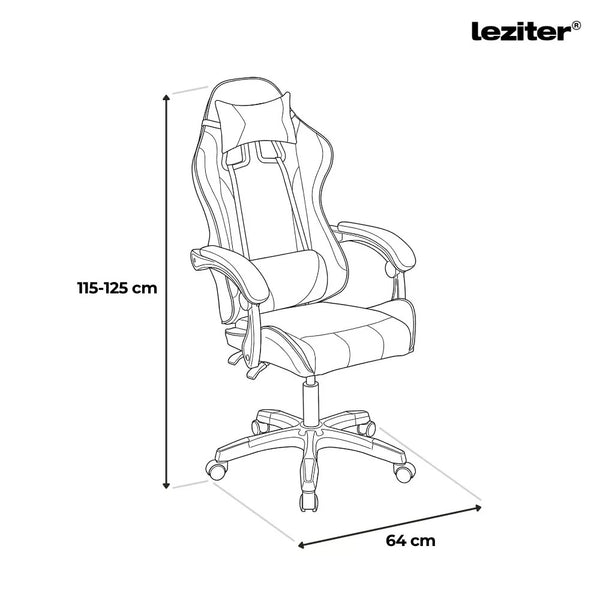 Leziter Raven gamer birou scaun pivotant negru