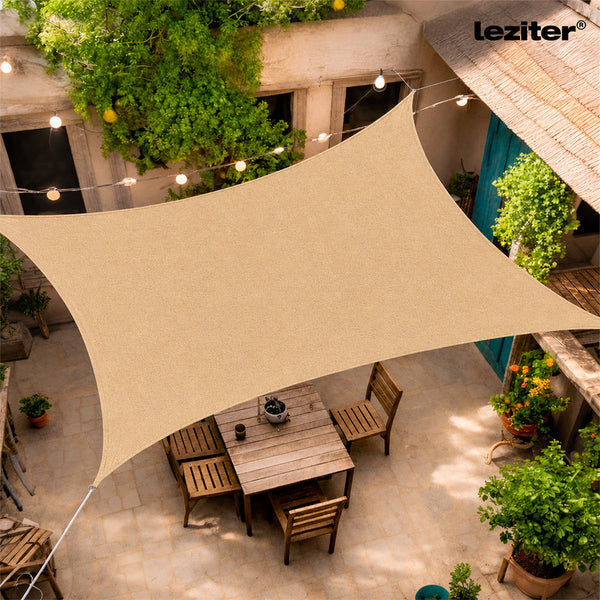 Leziter Rana soare naviga dreptunghiular 3x4 m bej